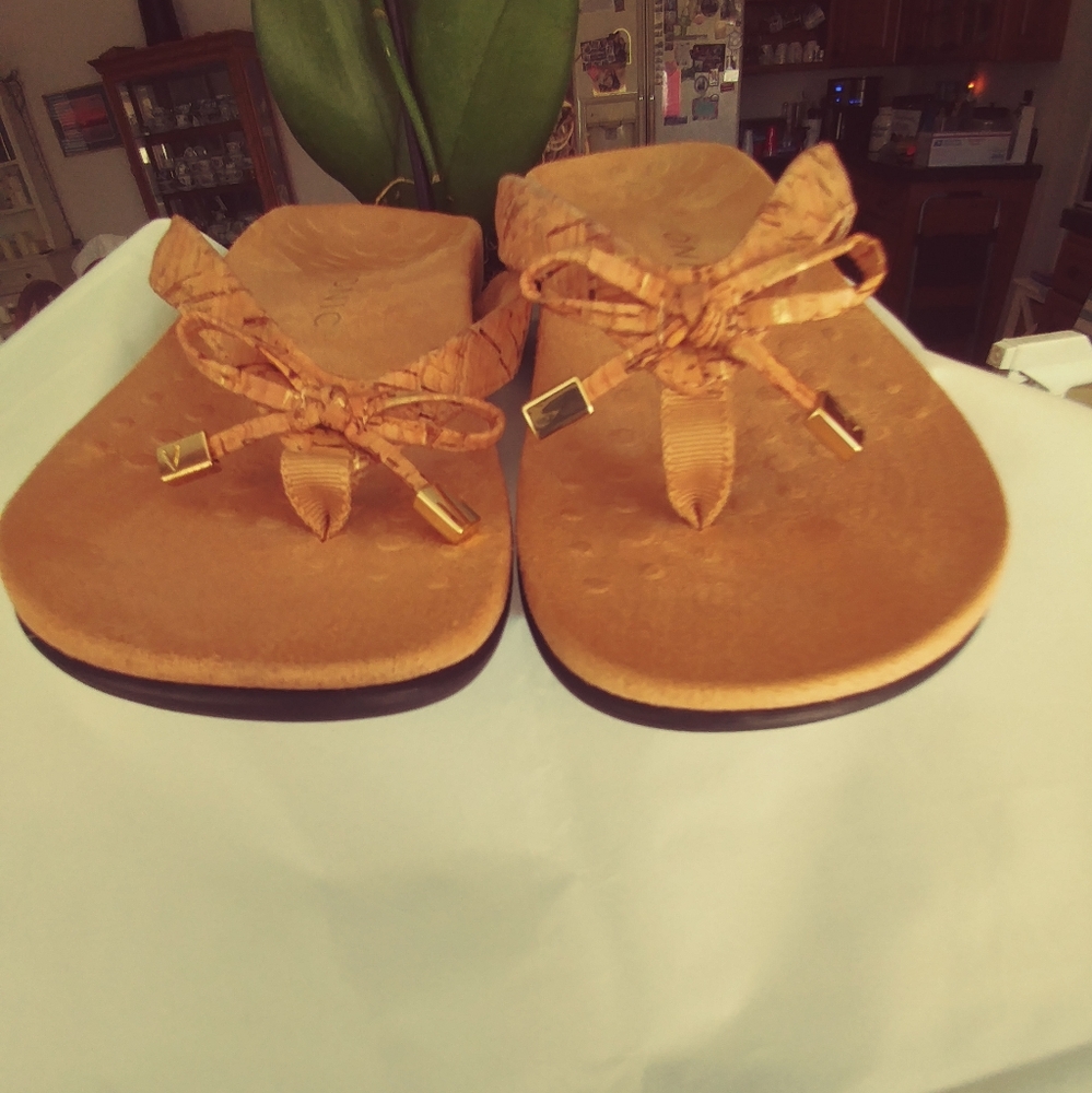 Cork/Tan Vionic Bella Sandals 8